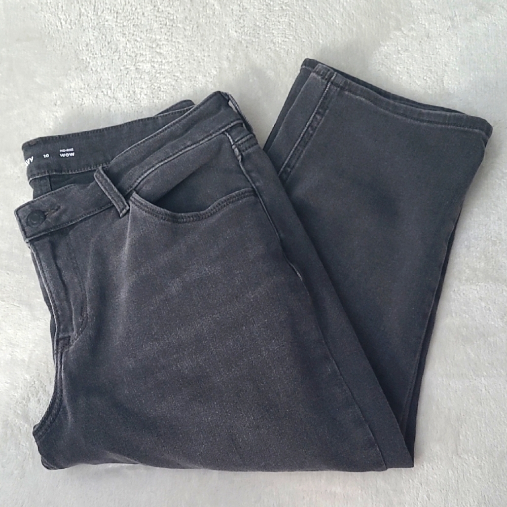 Old Navy WOW Black Jeans Womens 10 Mid Rise Stretch Slim Straight Ankle Denim